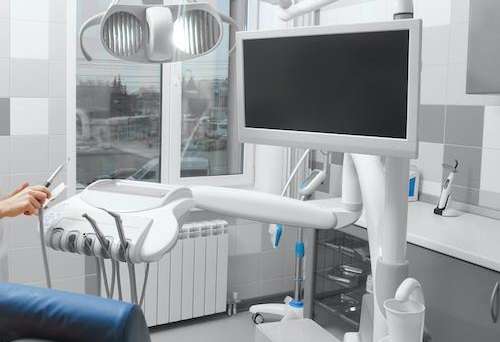 TVs in treatment rooms at Cameron Village Dentistry in Raleigh, NC